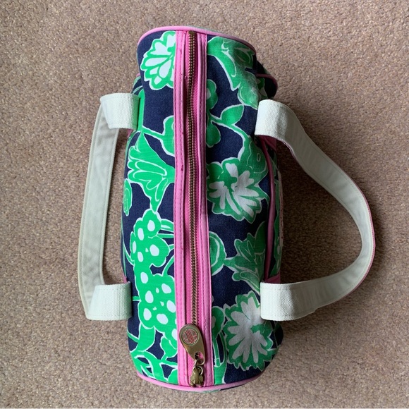 Lilly Pulitzer Floral Print Fabric Small Duffle Barrel Doctor Bag Shoulder Bag - Picture 8 of 16